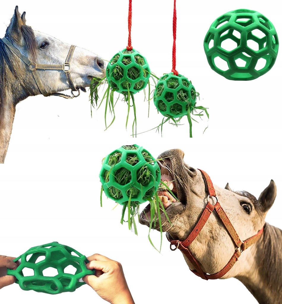 2X KARMNIK DLA KONIA OWCY GUMOWA PIŁKA DO SIANA