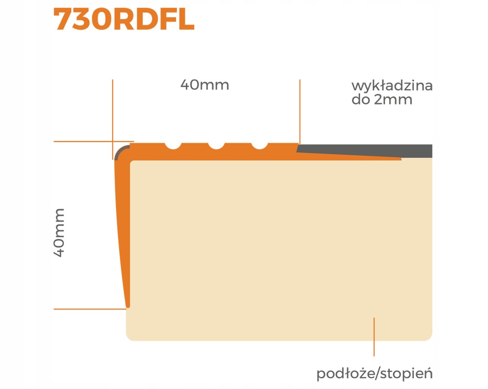 Profil na schody antypoślizgowy RDFL 1,5m beż
