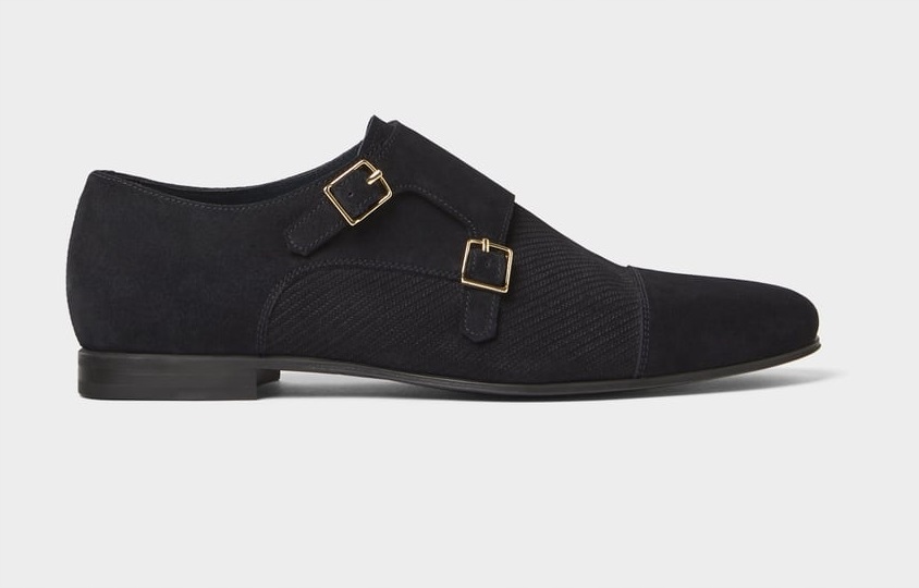 ZARA GRANATOWE SKÓRZANE ELEGANCKIE BUTY MONKI 41