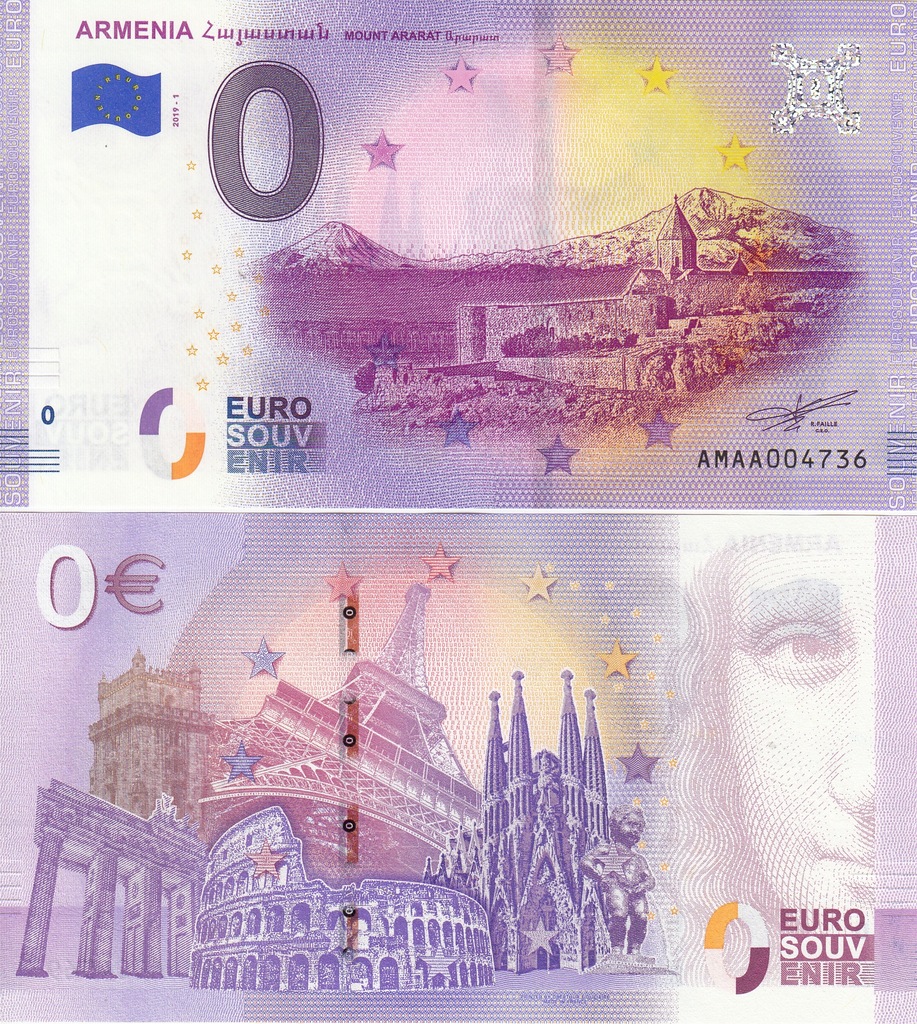 UE - Banknot 0 -euro -Armenia 2019-1