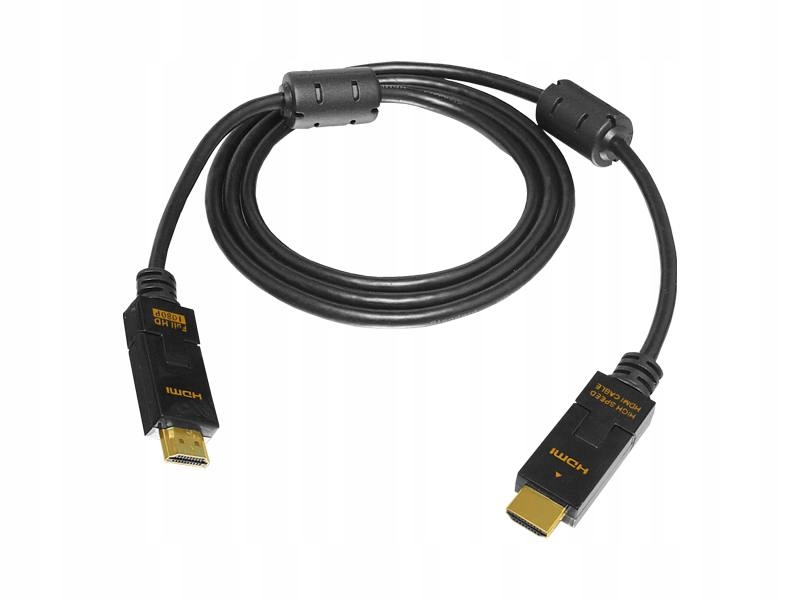 Kabel HDMI-HDMI wtyk kątowy obrotowy 1.5m Cu HD24