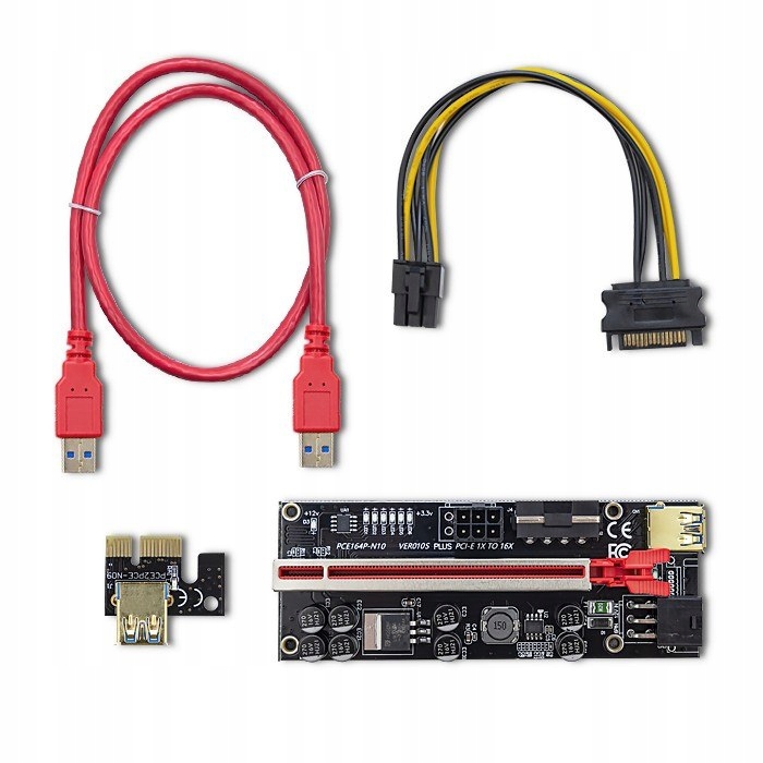 RISER PCI-E 1X - 16X | USB 3.0 | VER. 010S | SATA/