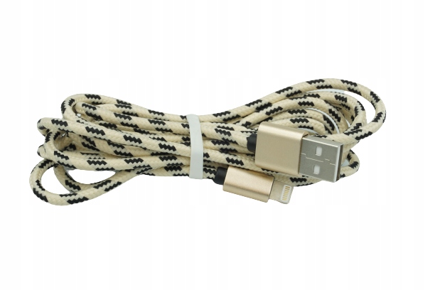 Kabel USB Lightning nylonowy do iPhone 2,0 m beż