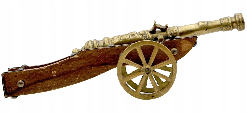 Model armaty z 1651 roku, lufa z brązu na drewnianej lawecie, dług. 34 cm