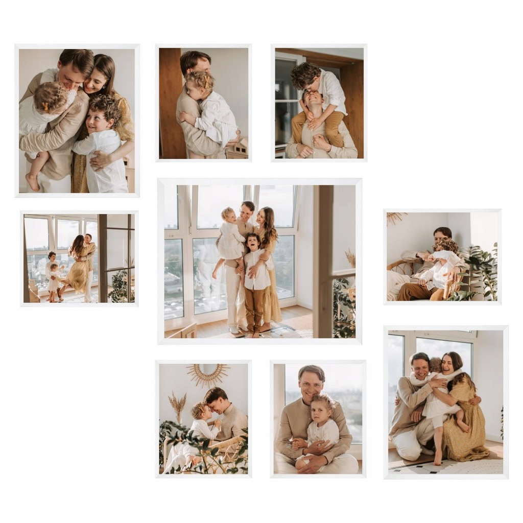 Zestaw ramek Multirama MP-RAMA-WZÓR2-BIAŁY 9szt