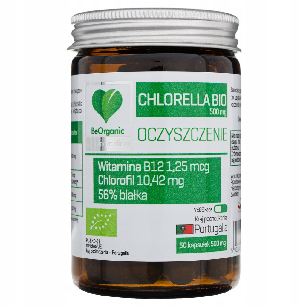 BeOrganic Chlorella BIO 500mg x 50 kaps