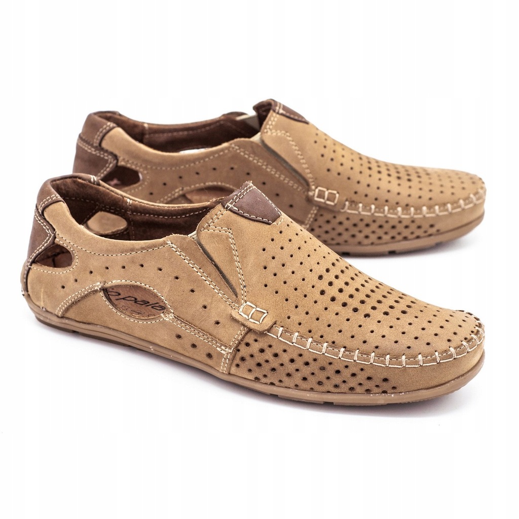 Купить Мужская обувь, мокасины кожаные 901, летние, бежевые 41: отзывы ...