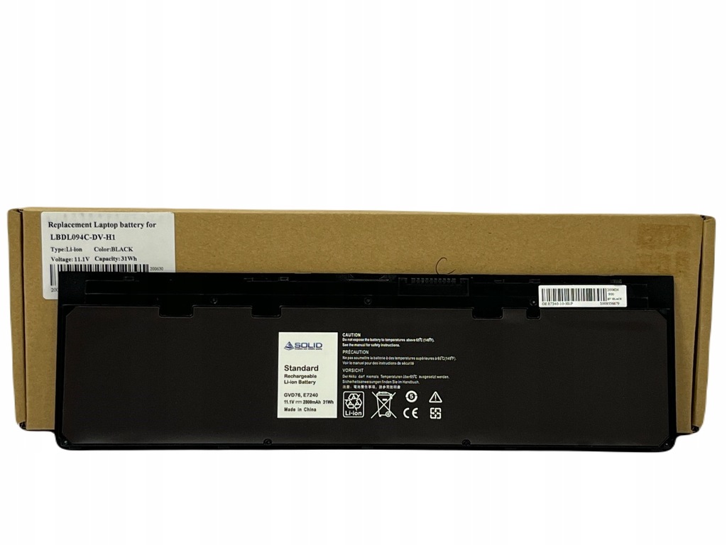 BATERIA SOLID do Dell E7240 E7250 GVD76 2800mAh 11.1V 31Wh DF10