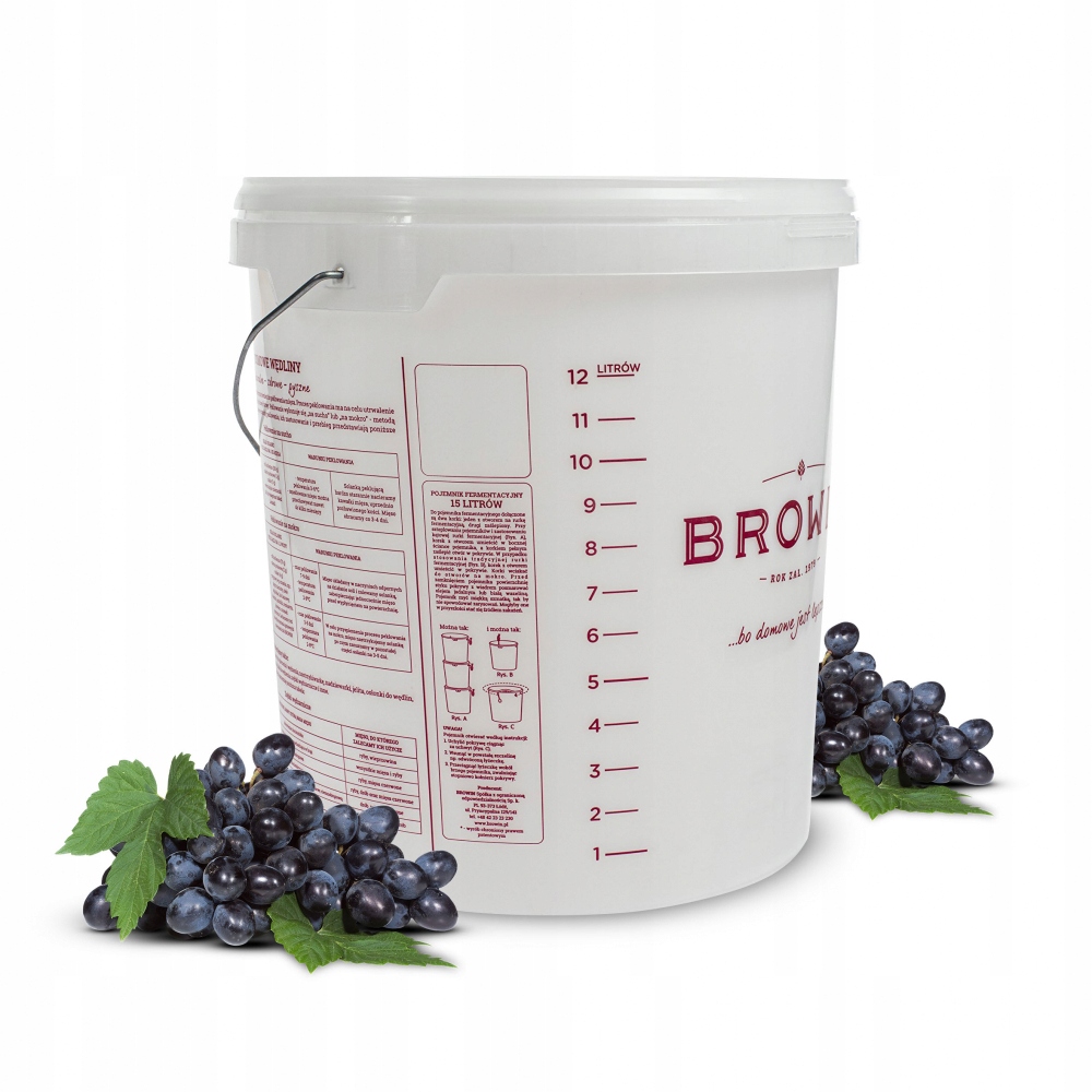 Pojemnik fermentacyjny nadruk pokrywka Browin 15L