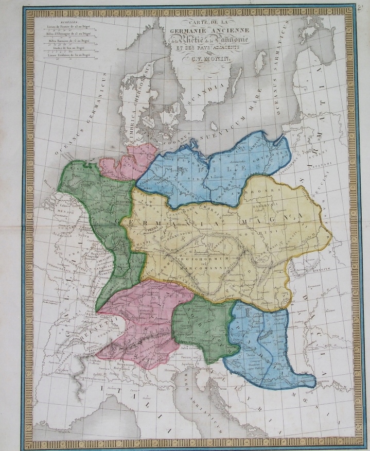 1838 stara MAPA POLSKA starożytność antyk GERMANIE
