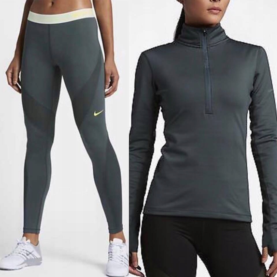 Nike Pro Hyperwarm komplet termiczny Khaki r.S