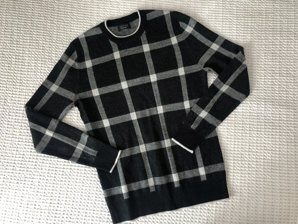 Sweter zara Man kratka M modny wygodny czarny