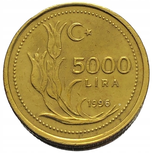 66711. Turcja, 5000 lir, 1996r.