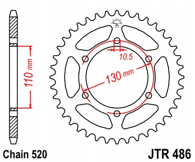 ZĘBATKA TYLNA JT 44-ZĘBY KAWASAKI Z 250 2015