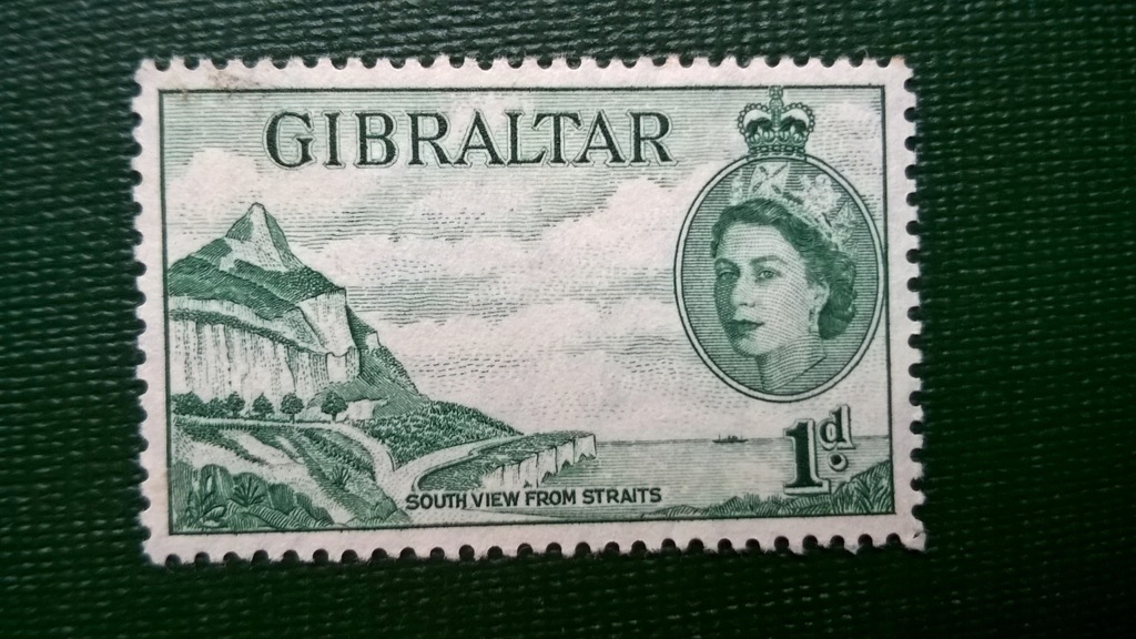 Gibraltar 1d czysty (**), QEII, kolonie angielskie