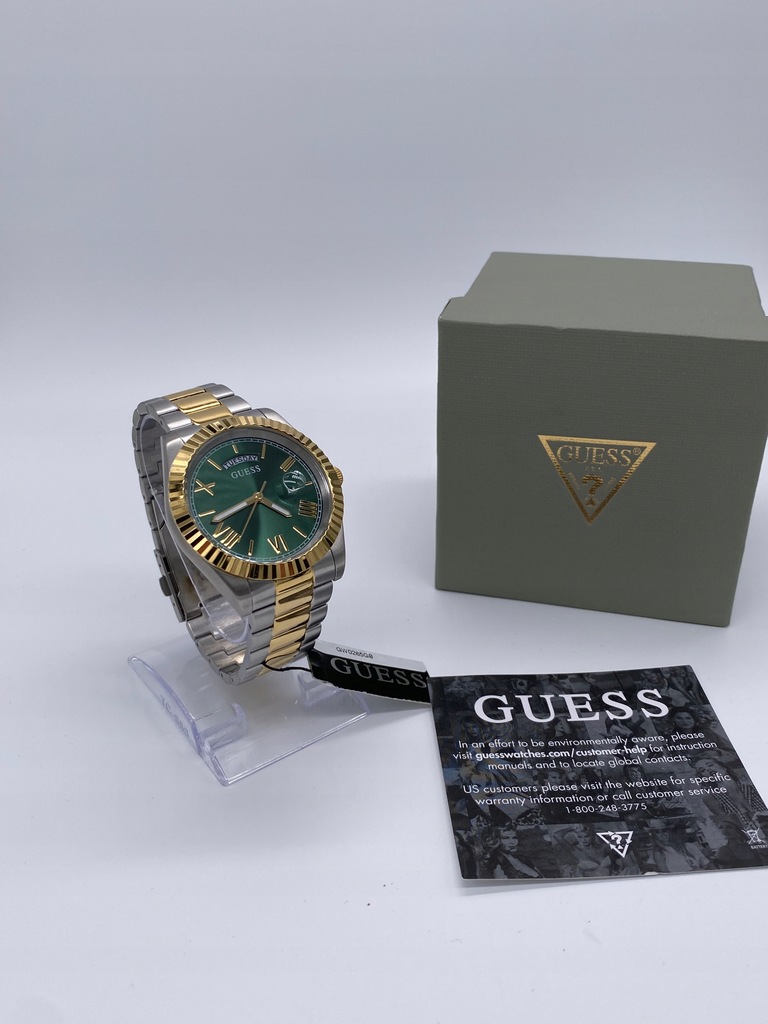 Zegarek męski Guess Connoisseaur GW0265G8 złoty zielona tarcza Prezent