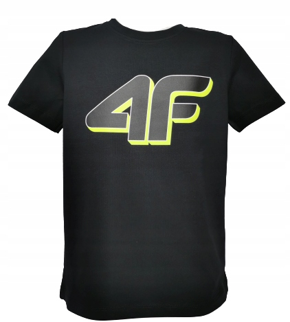 T-shirt chłopięcy 4F czarny JTSM010 bawełniany 152