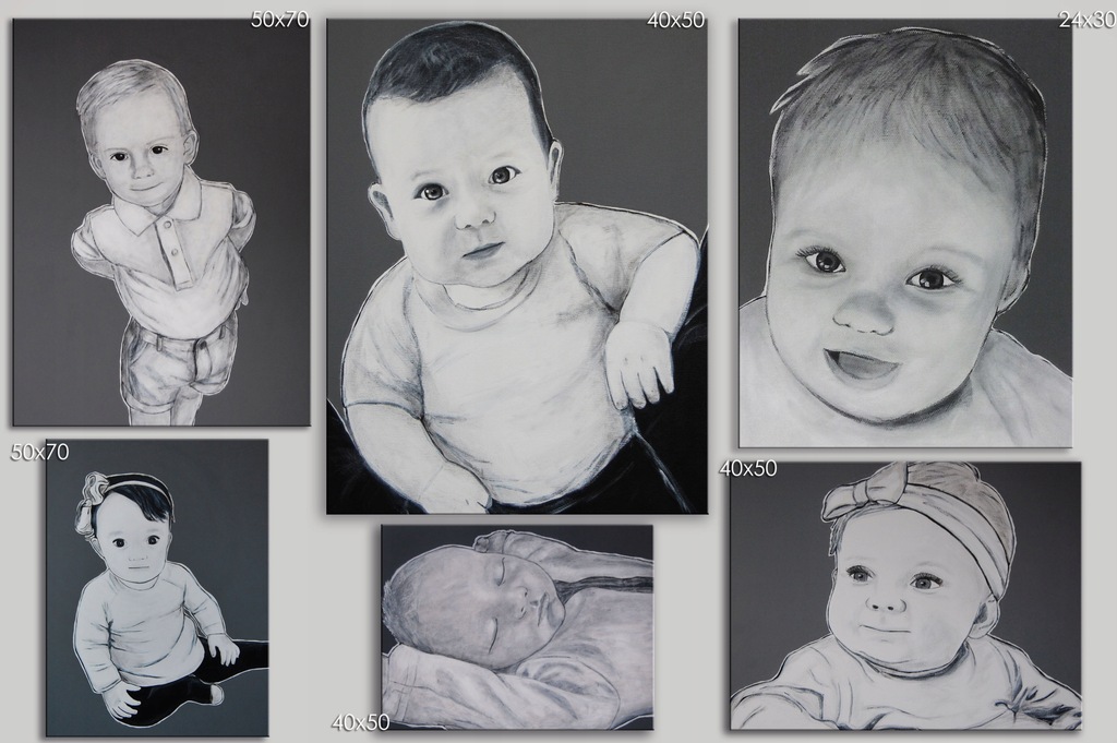 obraz na zamówienie portret dziecko urodziny 24x30