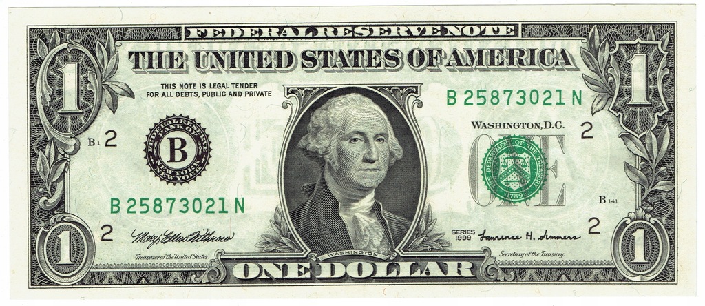 USA 1 dolar z roku 1999, UNC