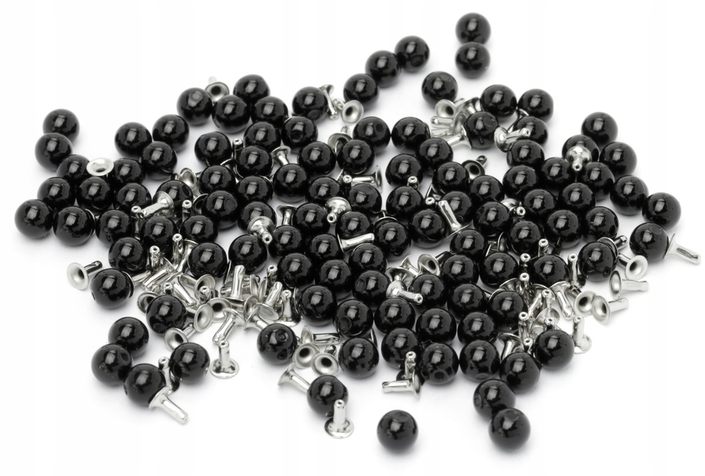 Nity perły 100 kompletów! Ozdobne czarne perełki