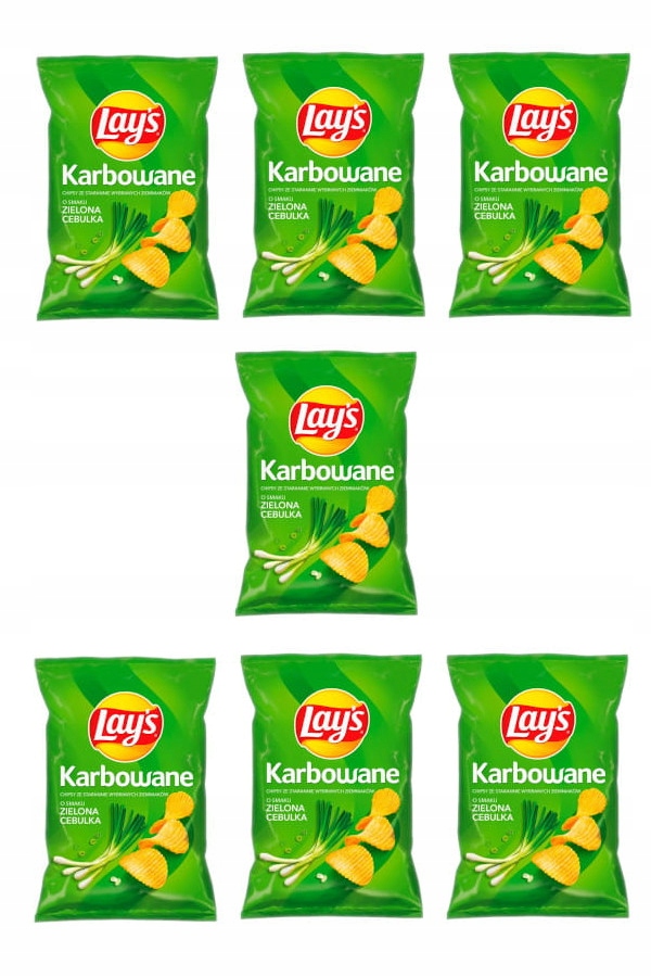 Lays Chipsy Karbowane Zielona Cebulka 7 x 130 g