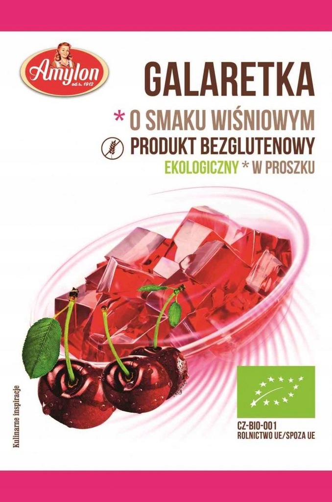 GALARETKA O SMAKU WIŚNIOWYM BEZGLUTENOWA BIO 40 g