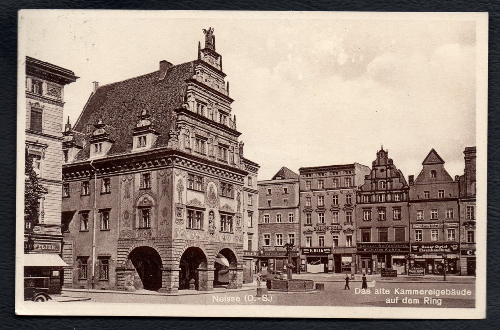 Nysa Neisse. Rynek Kammereigebaude Stara pocztówka