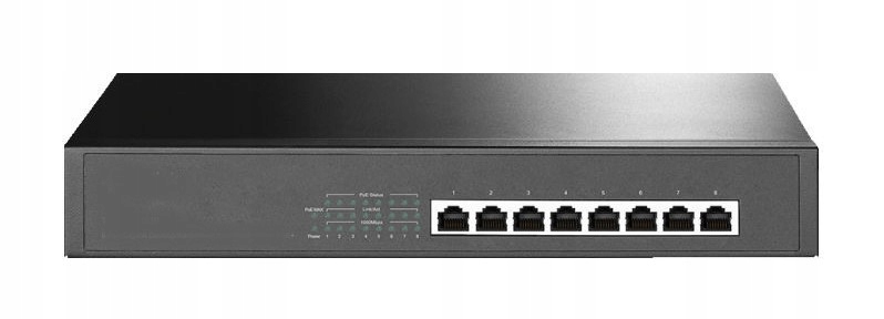 SWITCH 8 PORTÓW RJ45, 4xPOE, ZASILANIE 220V, eti