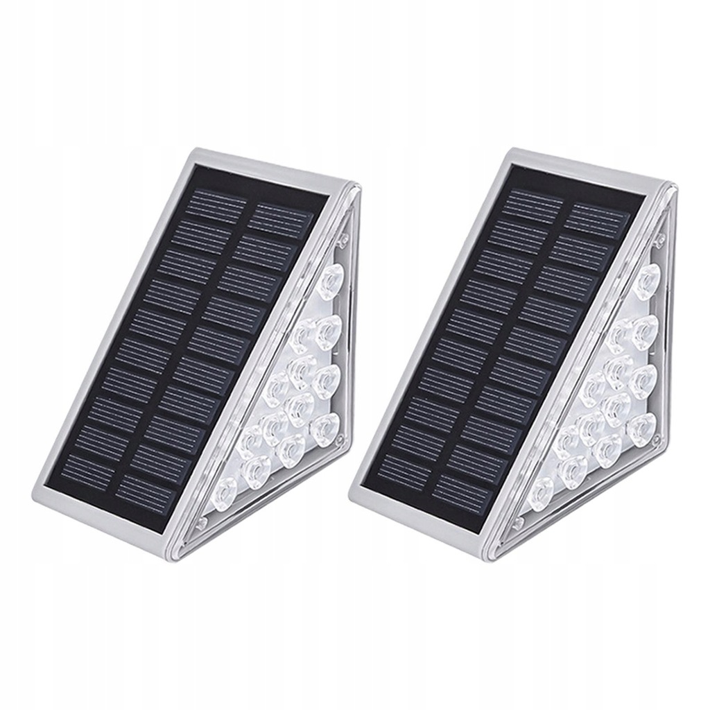 2Pcs LED Solar Stair Solar Powered Fence Wall Lights Solar Deck White Light