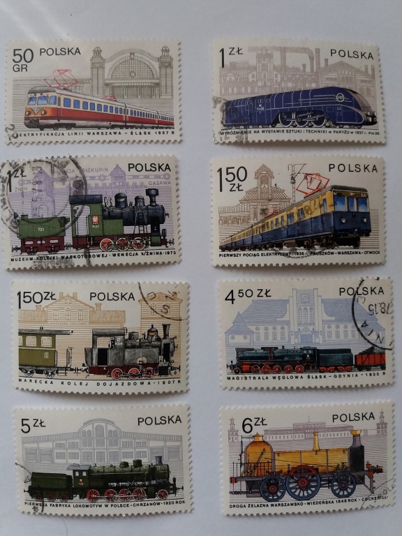 znaczki Fi2396-2405 Koleje polskie 1978r.