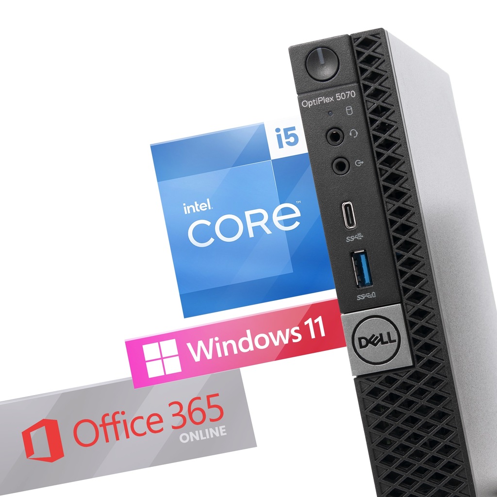 KOMPUTER STACJONARNY POLEASINGOWY UŻYWANY PC DELL Optiplex 5070 i5 SSD W11