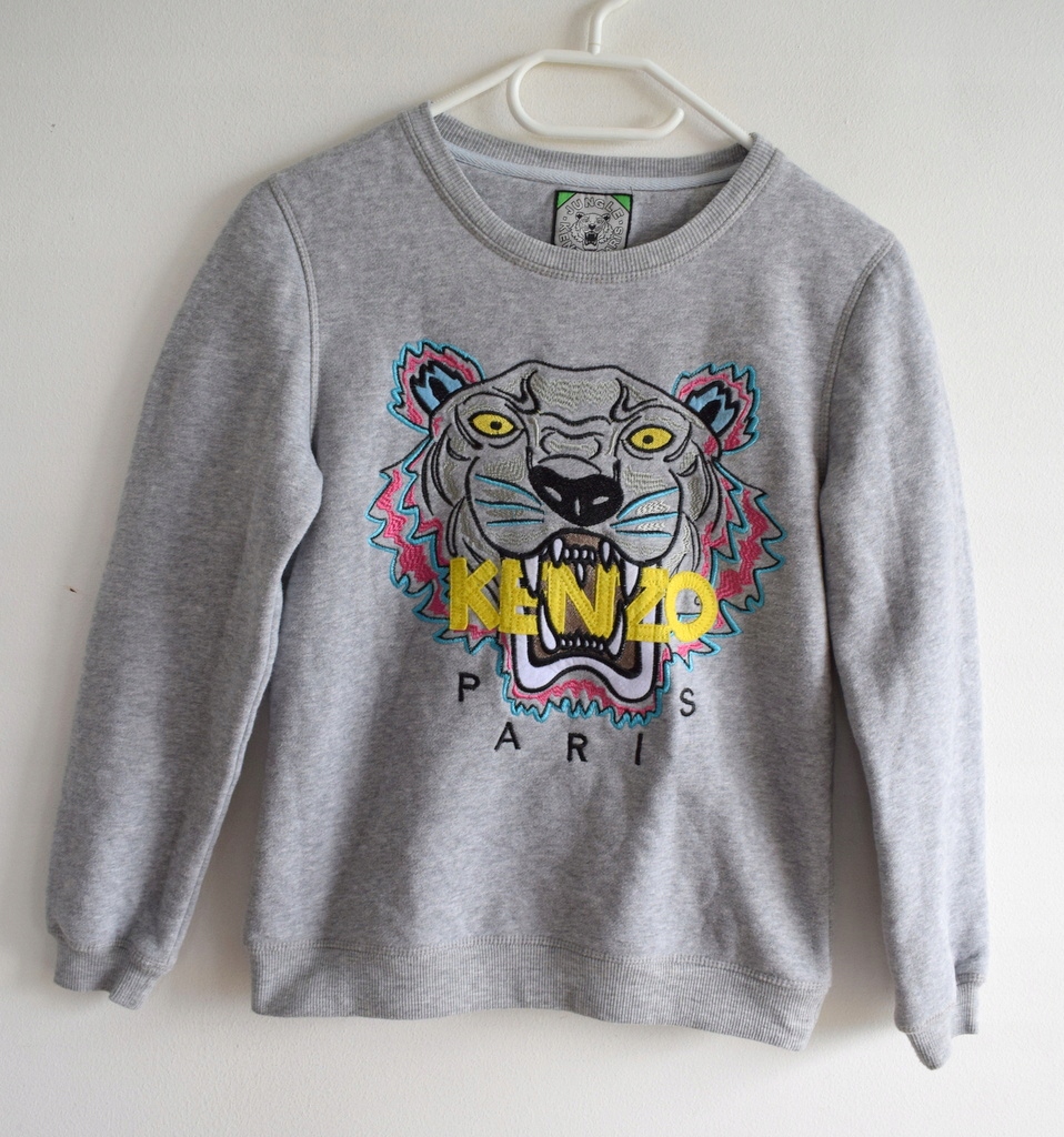 Kenzo Paris Bluza szara haftowana s 36 logo 12485592253