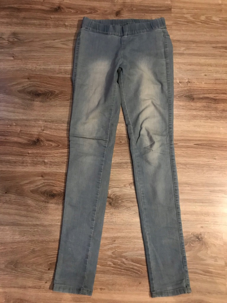 Tregginsy jeansowe XS legginsy spodnie rurki jeans