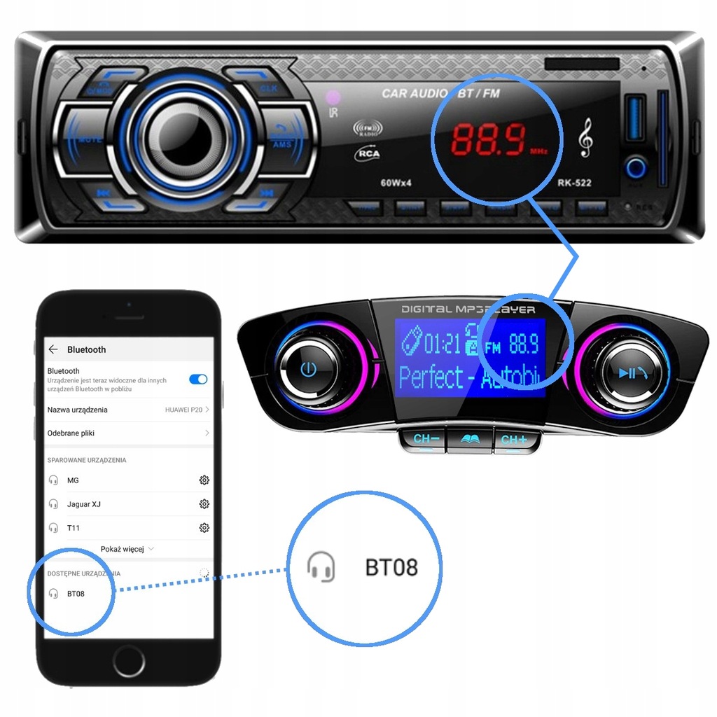 Купить FM-ПЕРЕДАТЧИК BLUETOOTH 5.0 USB многофункциональный 8 в 1: отзывы, фото, характеристики в интерне-магазине Aredi.ru