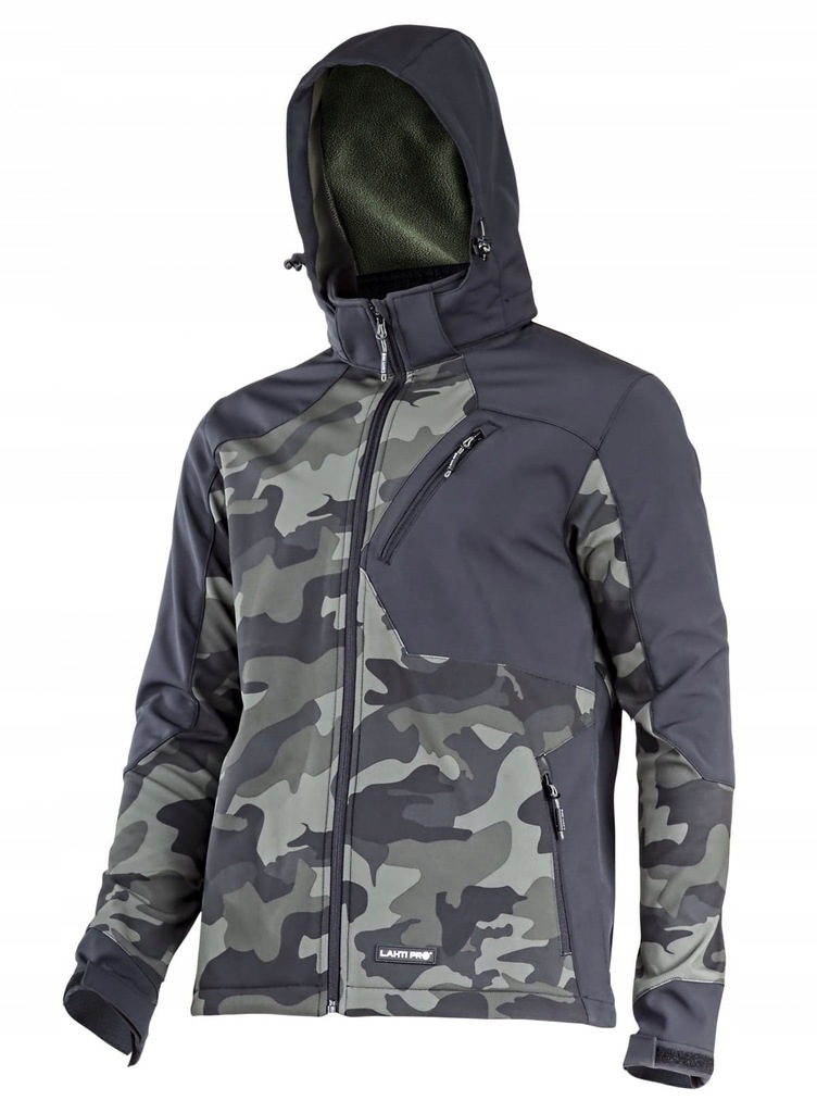 KURTKA SOFTSHELL Z KAPT. MORO ZIEL.-CZAR. "S