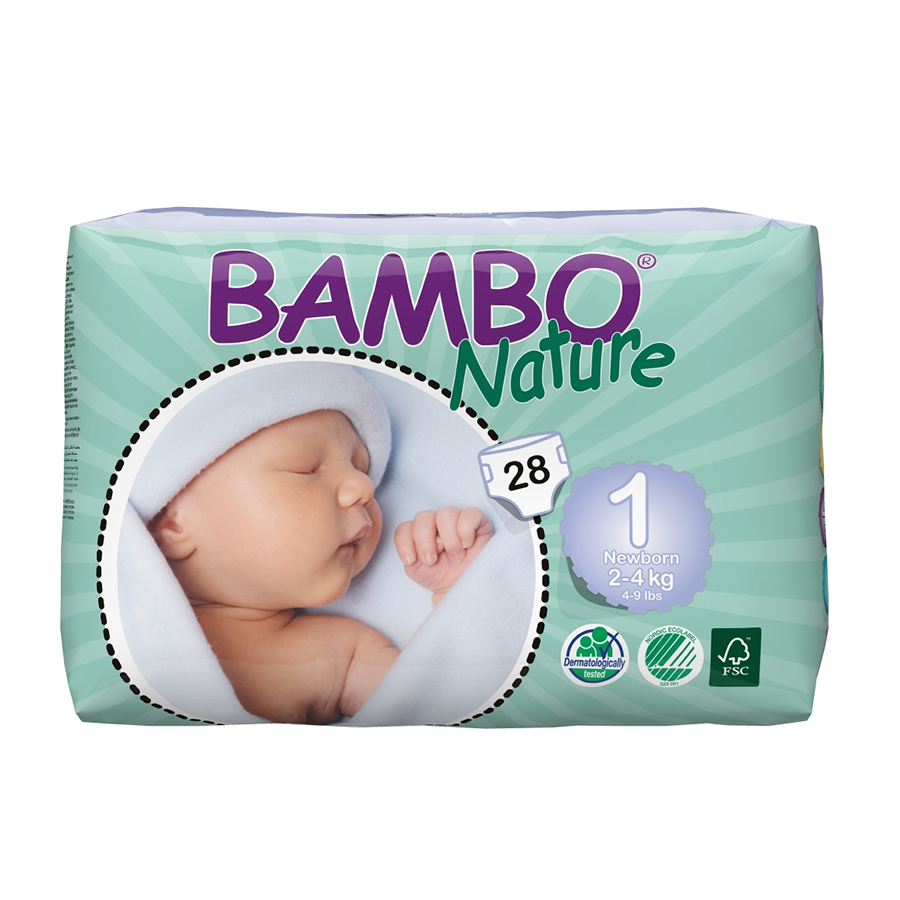 Bambo Nature pieluszki r.1 newborn 2-4kg 28szt