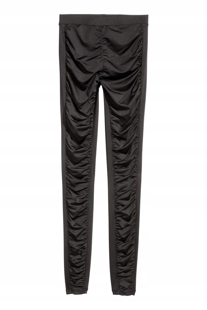 27Z014 H&M__MJ9 CZARNE LEGGINSY MARSZCZENIE__S