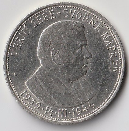 Słowacja  /  50 koron  /  1944  /  Tiso  / srebro