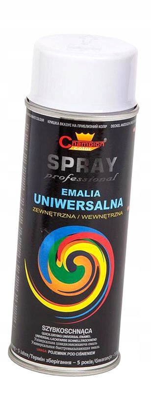 Farba spray uniwersalny emalia 400 ml biały połysk