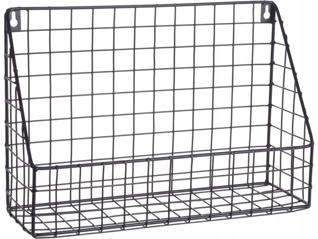 Wisząca Półka metalowa LOFT Krata 33x10x23cm BLACK