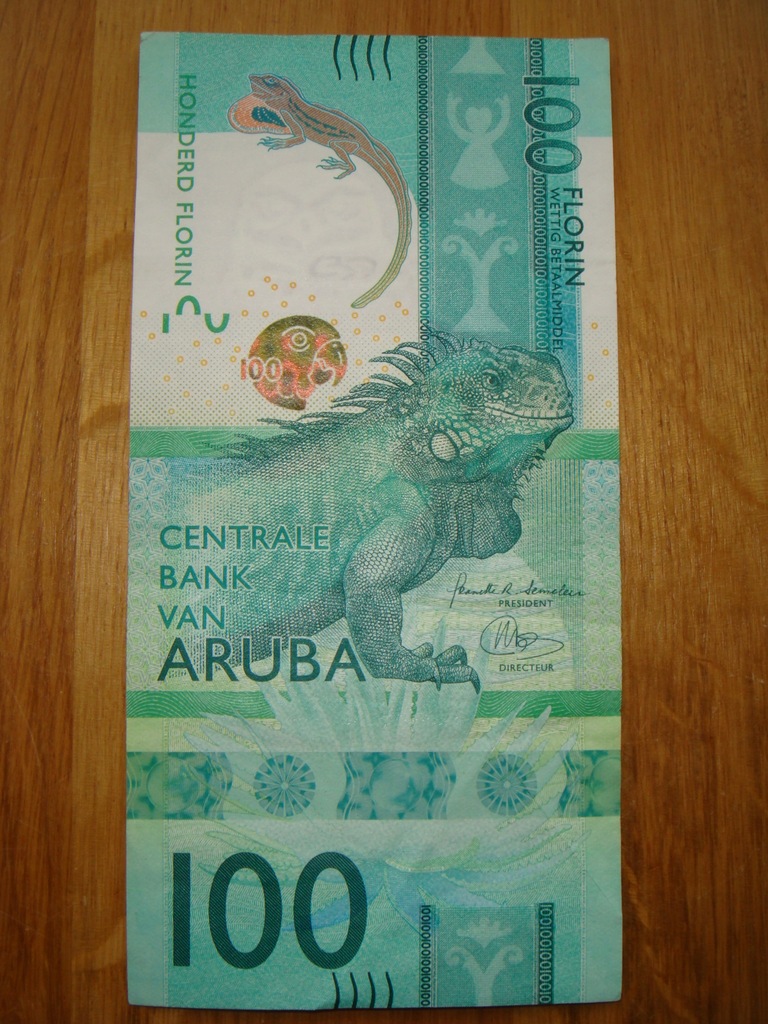 100 FLORIN , ARUBA , 2019 r Ładny i Bardzo Rzadki