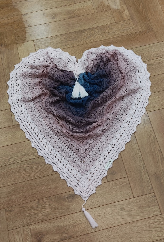 Chusta ręcznie robiona na szydełku Poseidon