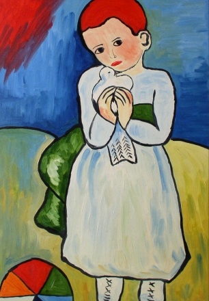 Pablo Picasso, Dziecko z gołębiem, 60x40 cm