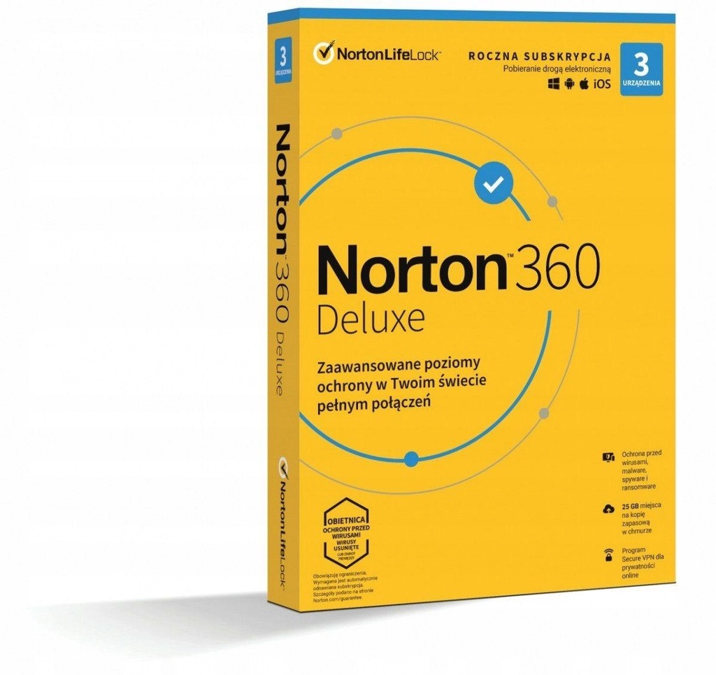 Oprogramowanie NORTON 360 Deluxe 25GB PL 1 użytkow