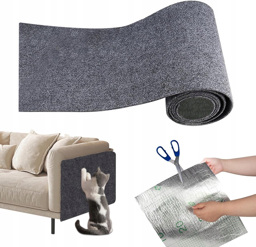 Drapak Mata do Drapania dla Kotów Ochraniacz na Meble 78,7 x 15,8 cm Szary