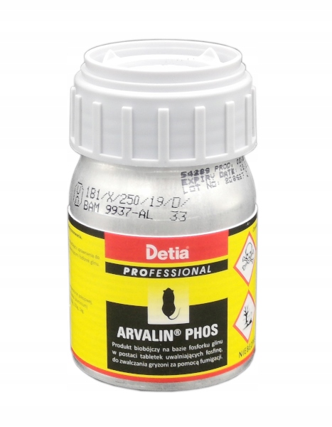 Arvalin Phos PT20 tabletki gazujące na krety na kreta 90g 30 tabletek