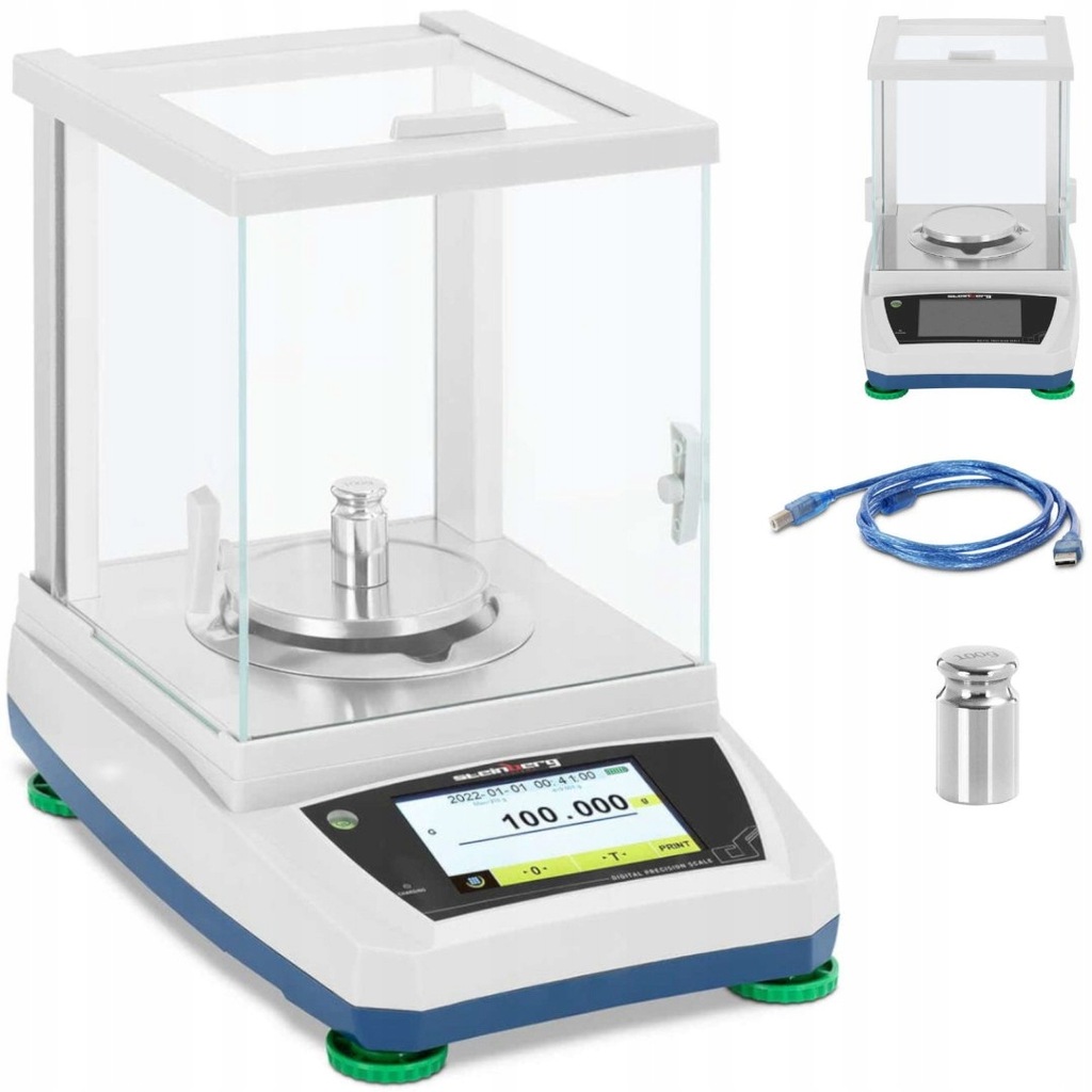 Waga laboratoryjna analityczna ze szklaną osłoną panelem dotykowym LCD 300