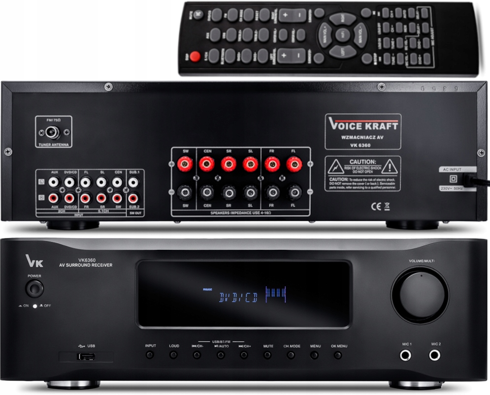 WZMACNIACZ AMPLITUNER 5.1 BLUETOOTH RADIO FM USB