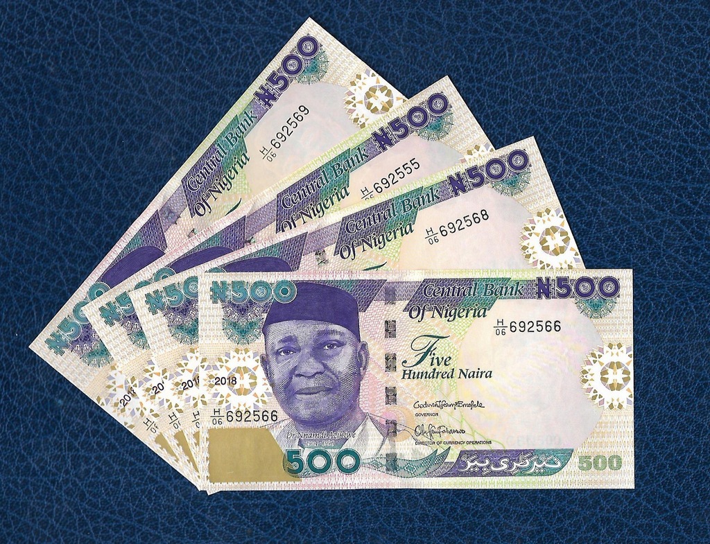 NIGERIA 500 naira 2018 P-30 UNC duży banknot