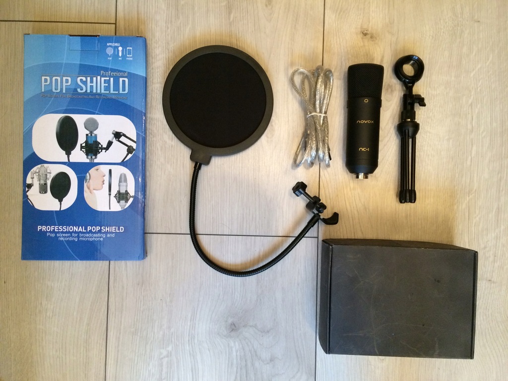 Mikrofon pojemnościowy Novox NC-1 USB + POP FILTR